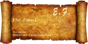 Ehr Fanni névjegykártya
