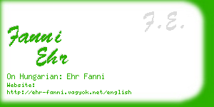 fanni ehr business card